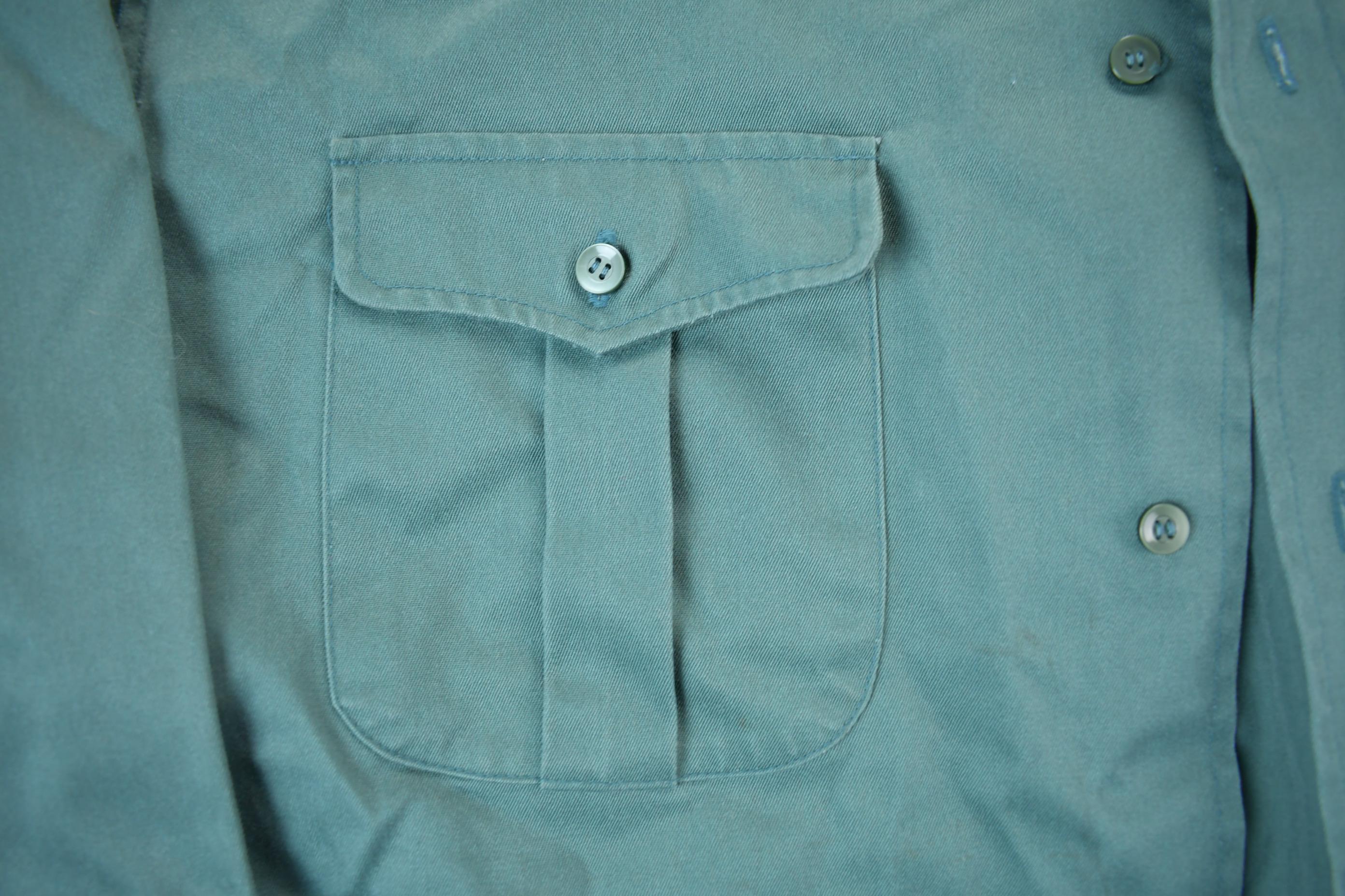 Vintage 1990s Blank Green Button Up Shirt