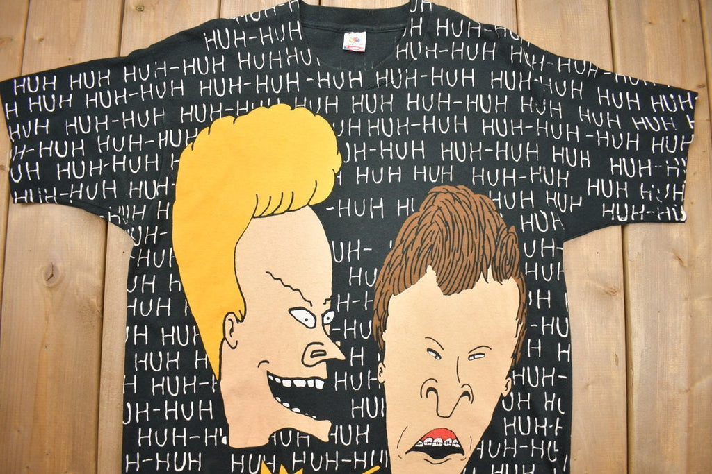 Vintage 1993 Beavis And Butthead MTV All Over Print T-Shirt