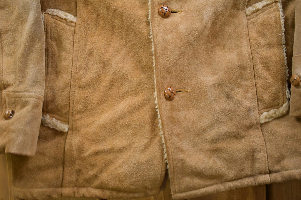 Vintage 1980s Genuine Leather Shearling Leather Jacket