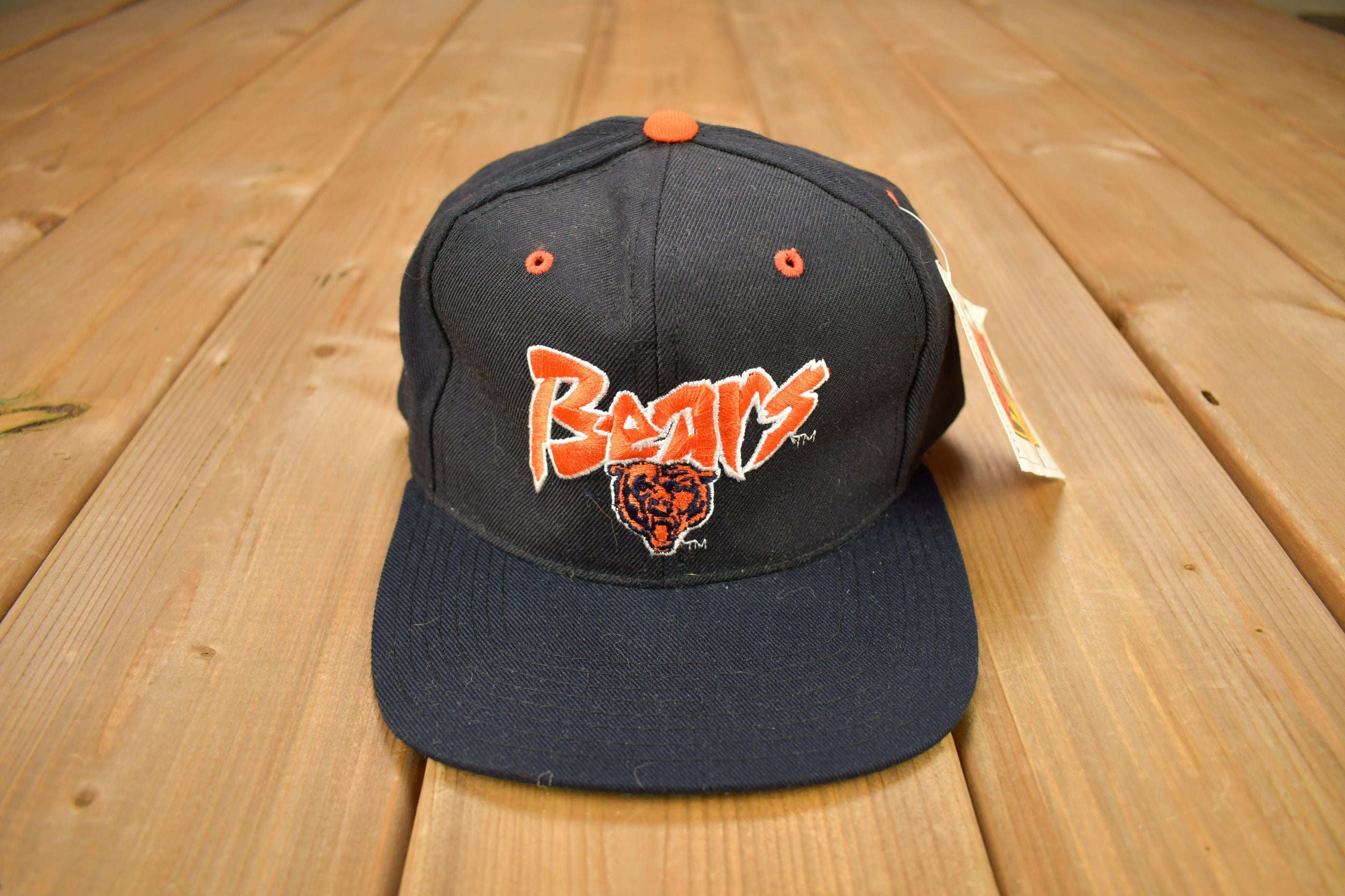 Vintage 1990s Headstock Chicago Bears NFL New Era Snap Back Hat