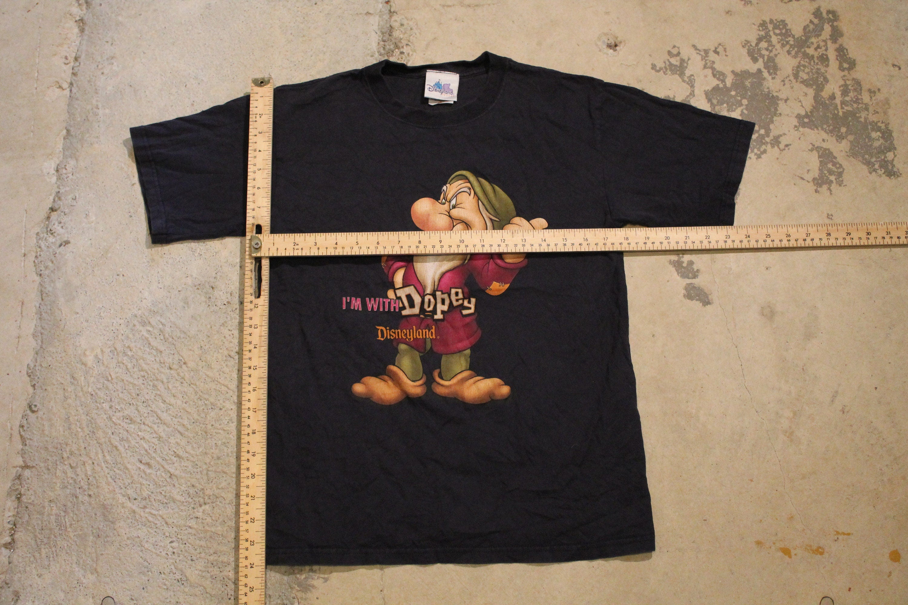 Vintage 1990s Disney Land I'm With Dopey Snow White Seven Dwarves T Shirt  80s  90s  Streetwear Fashion