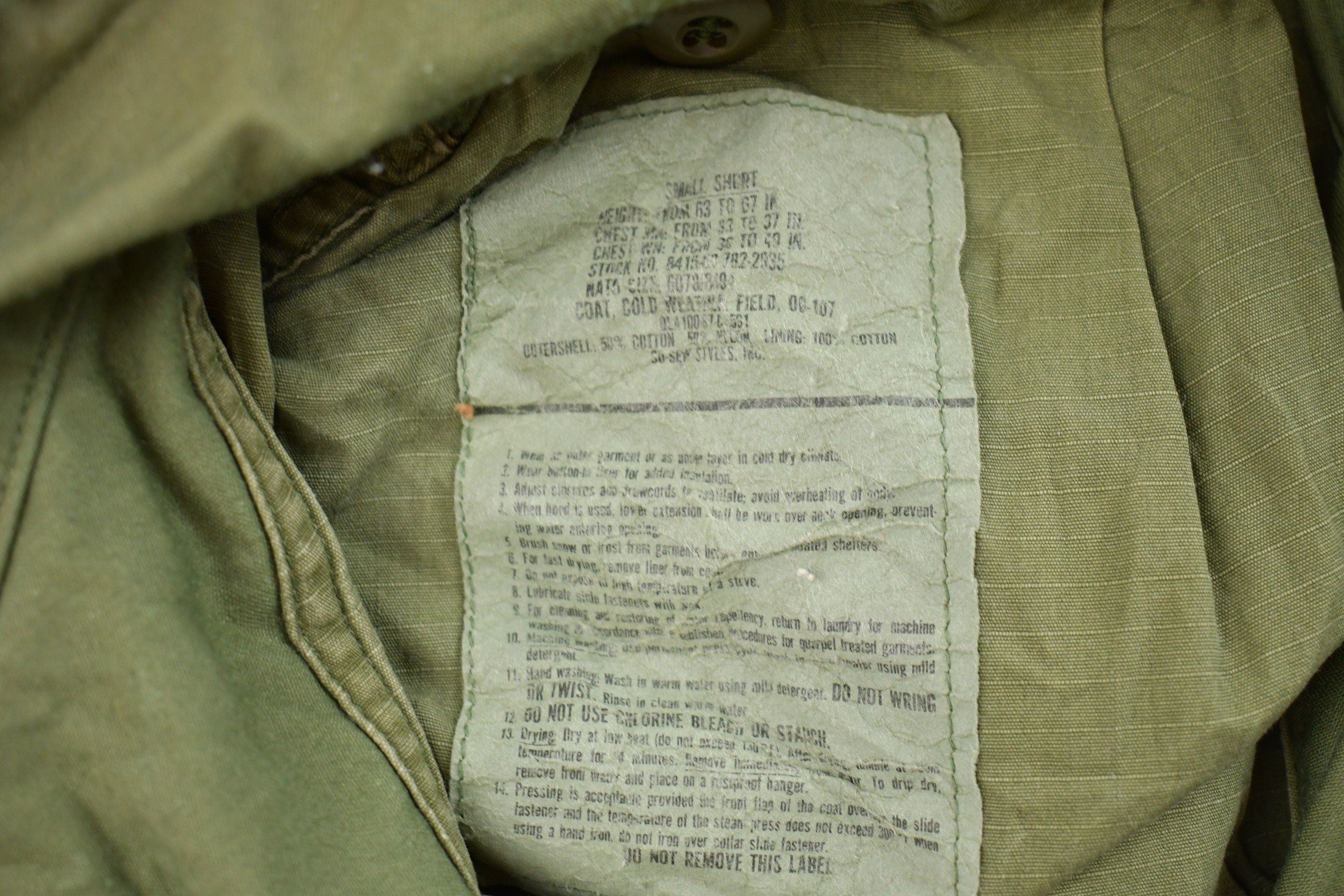 Vintage 1987 Army Military Field Jacket