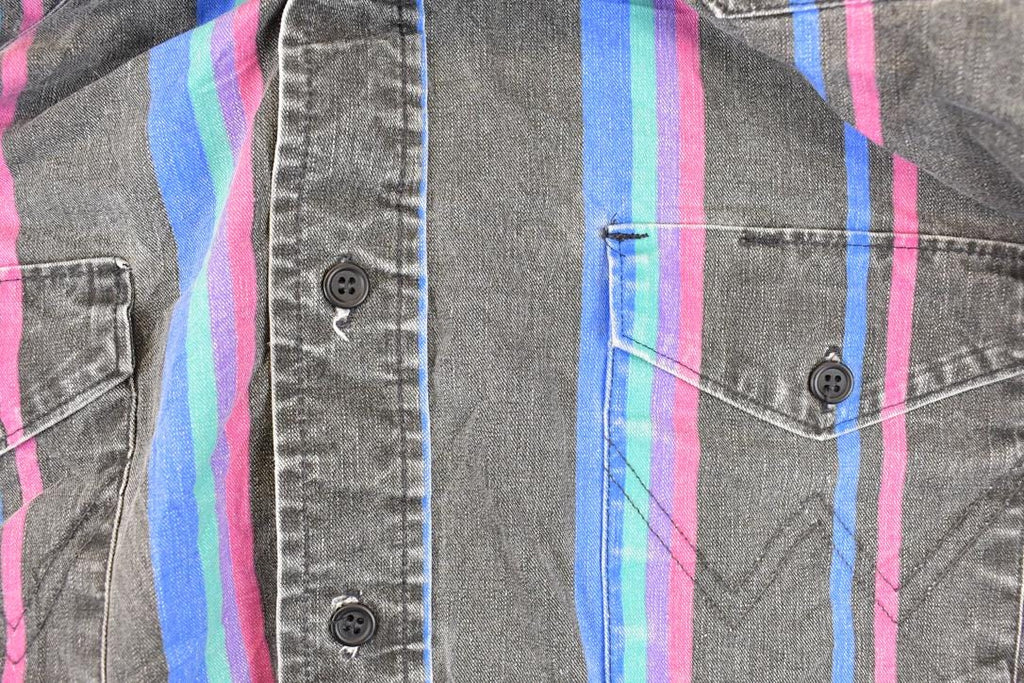 Vintage 1990s Wrangler Striped Rodeo Button Up Shirt Men's L