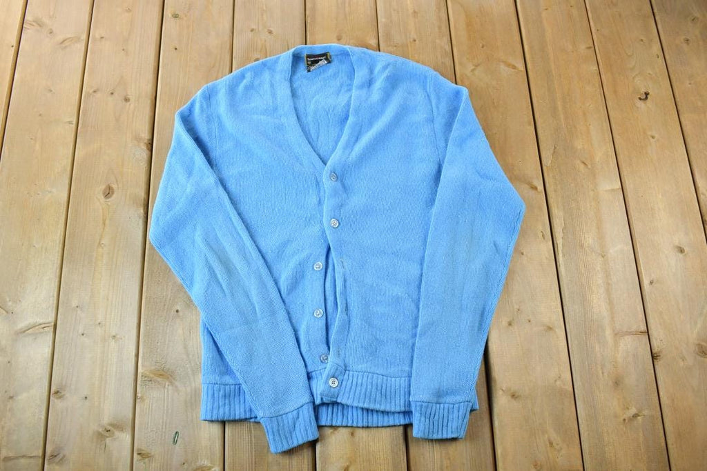 Vintage 1970s Towncraft Knit Perfect Mild Distress Cardigan Sweater Made In USA