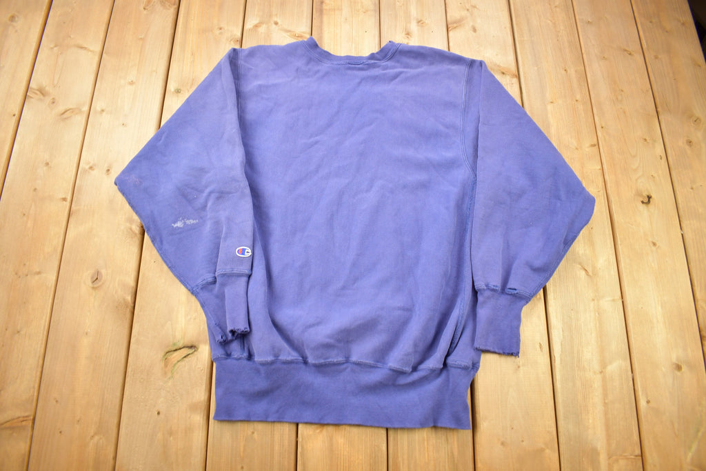 Vintage 1990s Blank Blue Champion Reverse Weave Crewneck