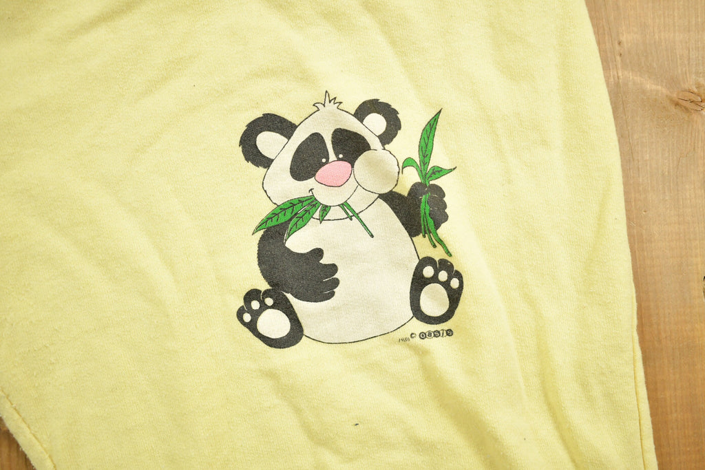Vintage 1980s Hungry Panda Themed Yellow Sweatpants 26 x 25.5