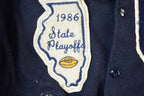 Vintage 1986 Canat H.S State Playoffs Leather & Wool Varsity 88 Captain Jacket Made In USA