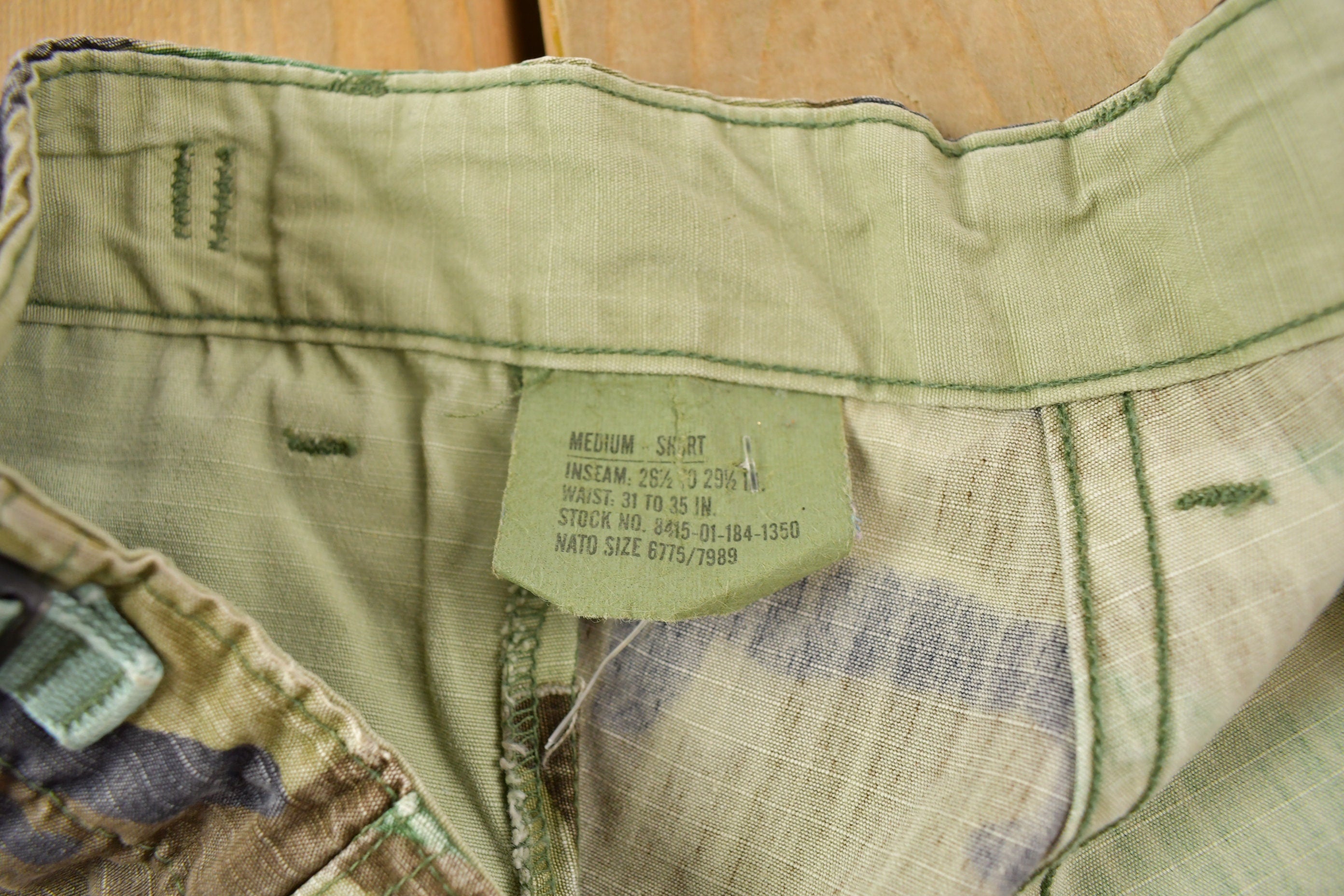 Vintage 1990 Army Woodland Camouflage Cargo Pants Size 27-31 x 32