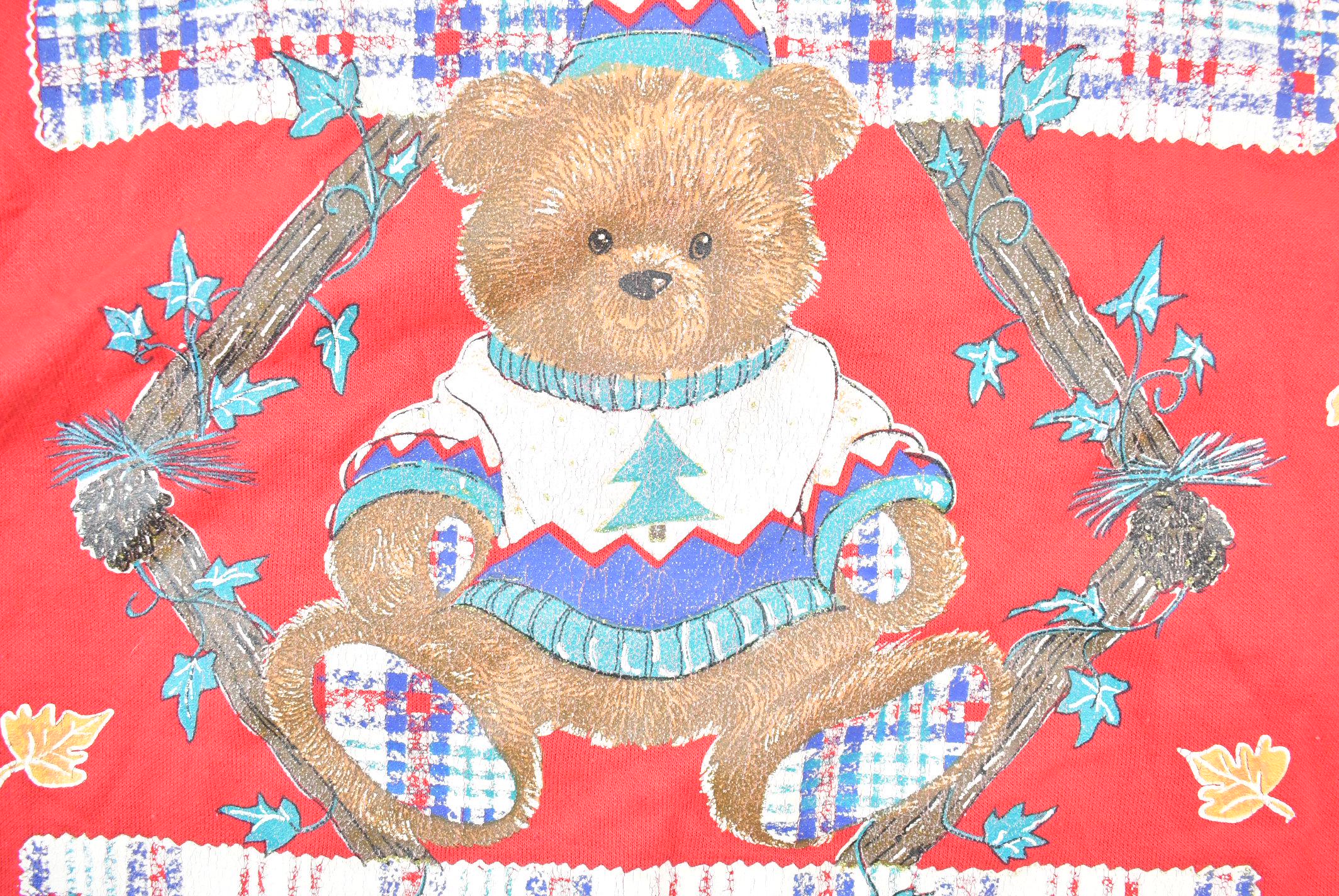 Vintage 1990s Teddy Bear Holiday Time Christmas Cute Crewneck Sweater