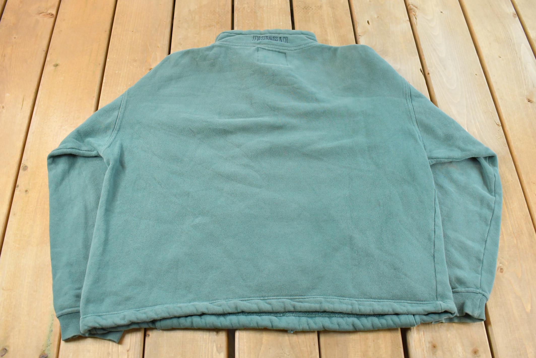 Vintage 1990s Levi's Blank Quarter Zip Sweatshirt Men's M / 90s Souvenir Sweater