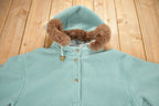 Vintage 1990s Tsunami Sport Fleece Parka Jacket  Quarter Button  Vintage Parka  Winter  Streetwear  Made In Canada  Fur Hood