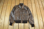 Vintage 2000s US Wings A.C. Contract Leather Flight Jacket Men's Small