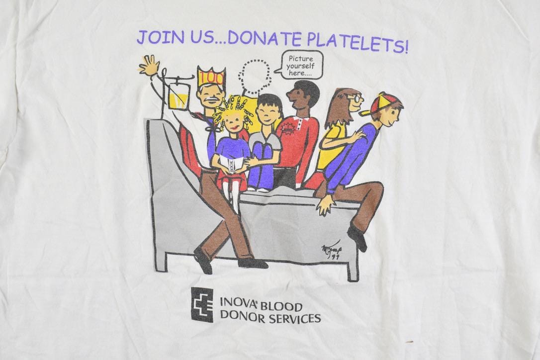 Vintage 1990s Blood Donor Souvenir T-Shirt