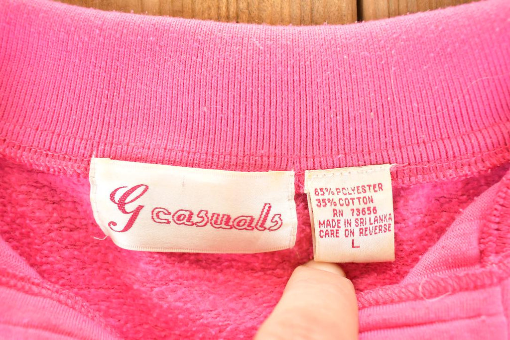 Vintage 1990s G Casuals Quarter Button Collared Crewneck Sweatshirt Women's L
