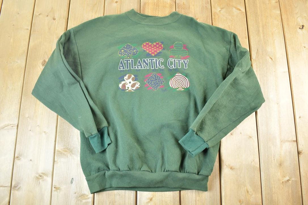 Vintage 1990s Atlantic City New Jersey Crewneck Sweatshirt Mens L