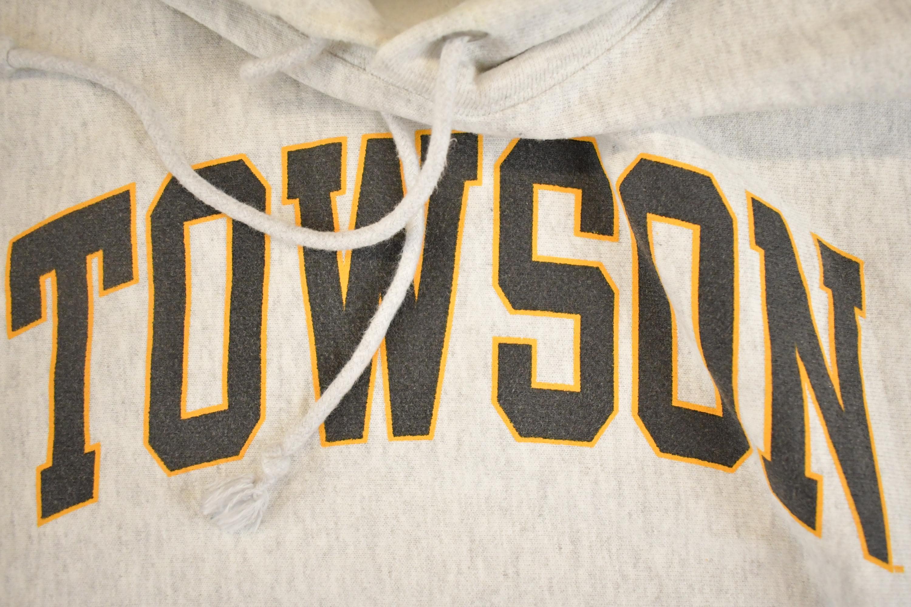 Vintage Y2K Towson Champion Reverse Weave Hoodie Sweatshirt Men's S / 2000s Heavyweight Sweater / 2000s Cross Grain
