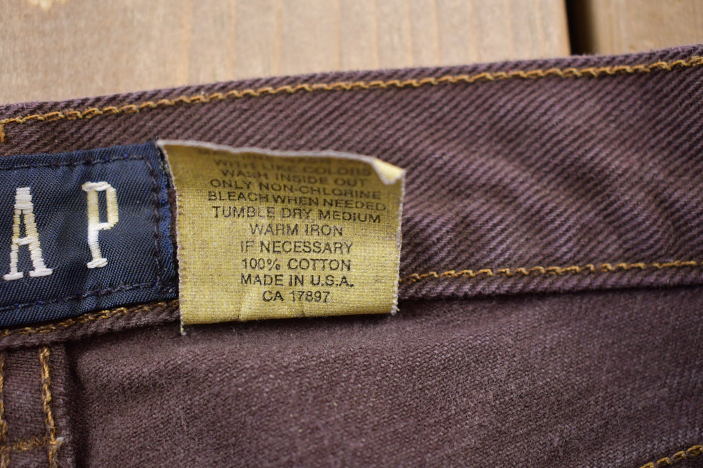 Vintage 1990's Gap Brown Denim Straight Leg Pants 30 x 29