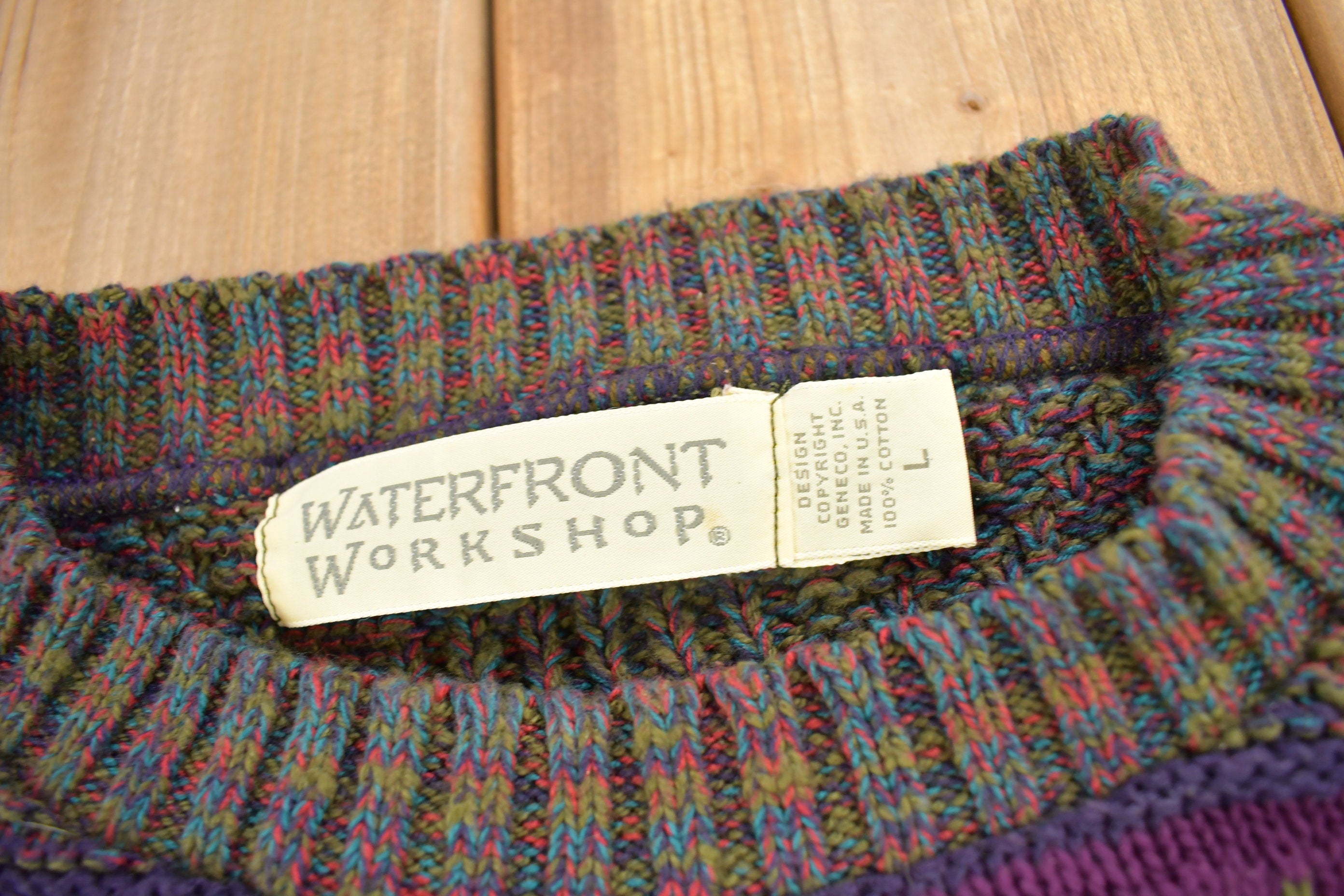 Vintage 1990s Water Front Workshop Knitted Crewneck Sweater