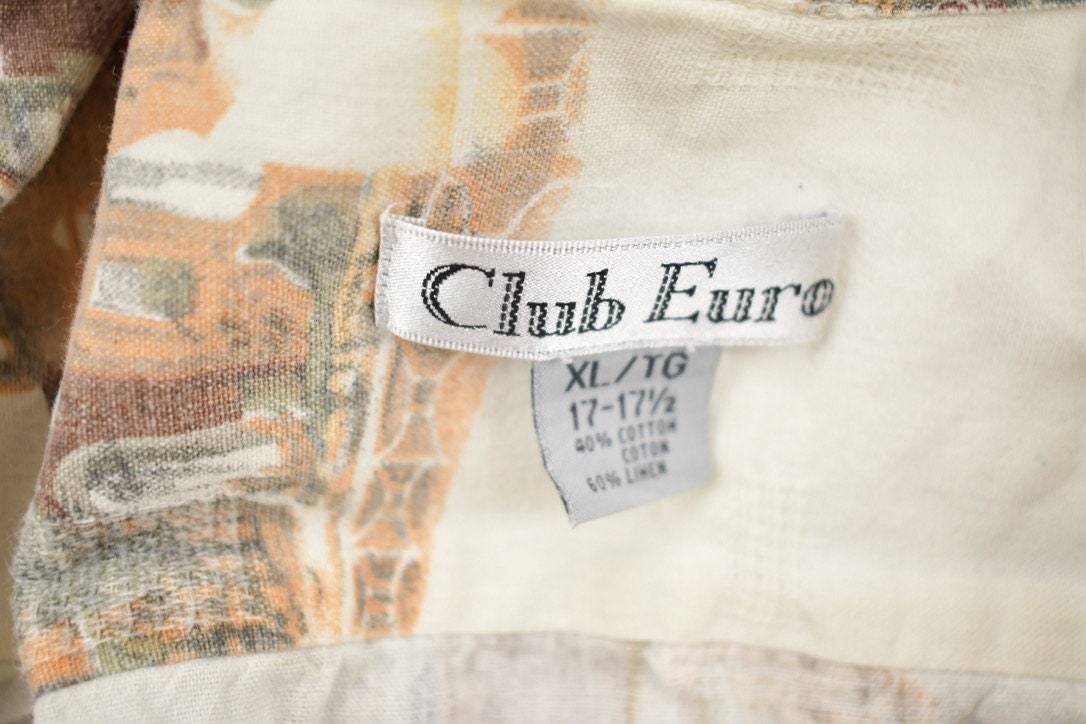 Vintage 1990s Club Euro Venice Short Sleeve Button Up Shirt