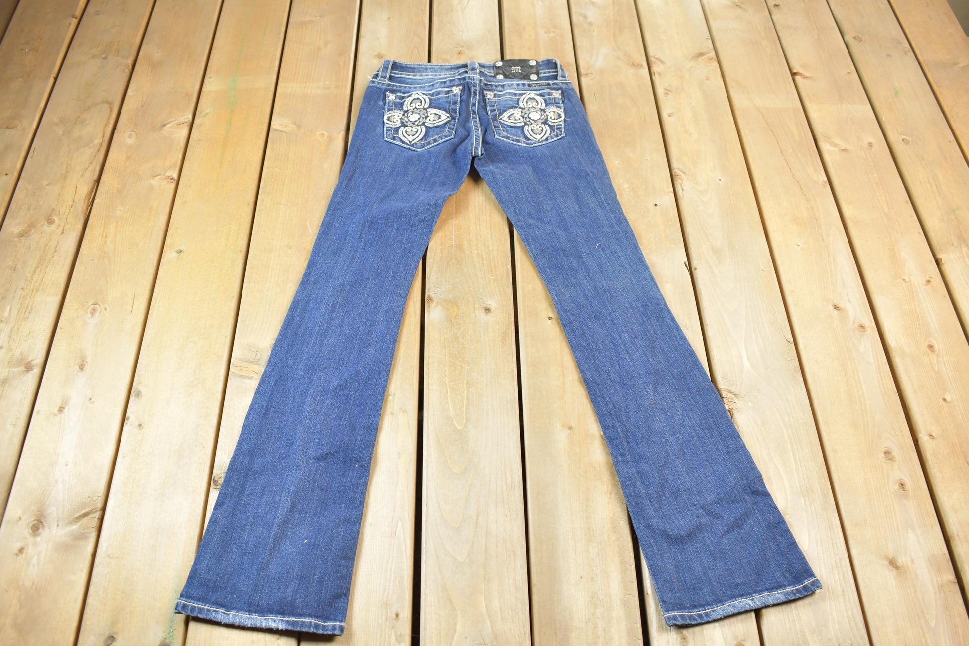 Vintage Y2K Miss Me Bedazzled Low Rise Jeans Size 26x33