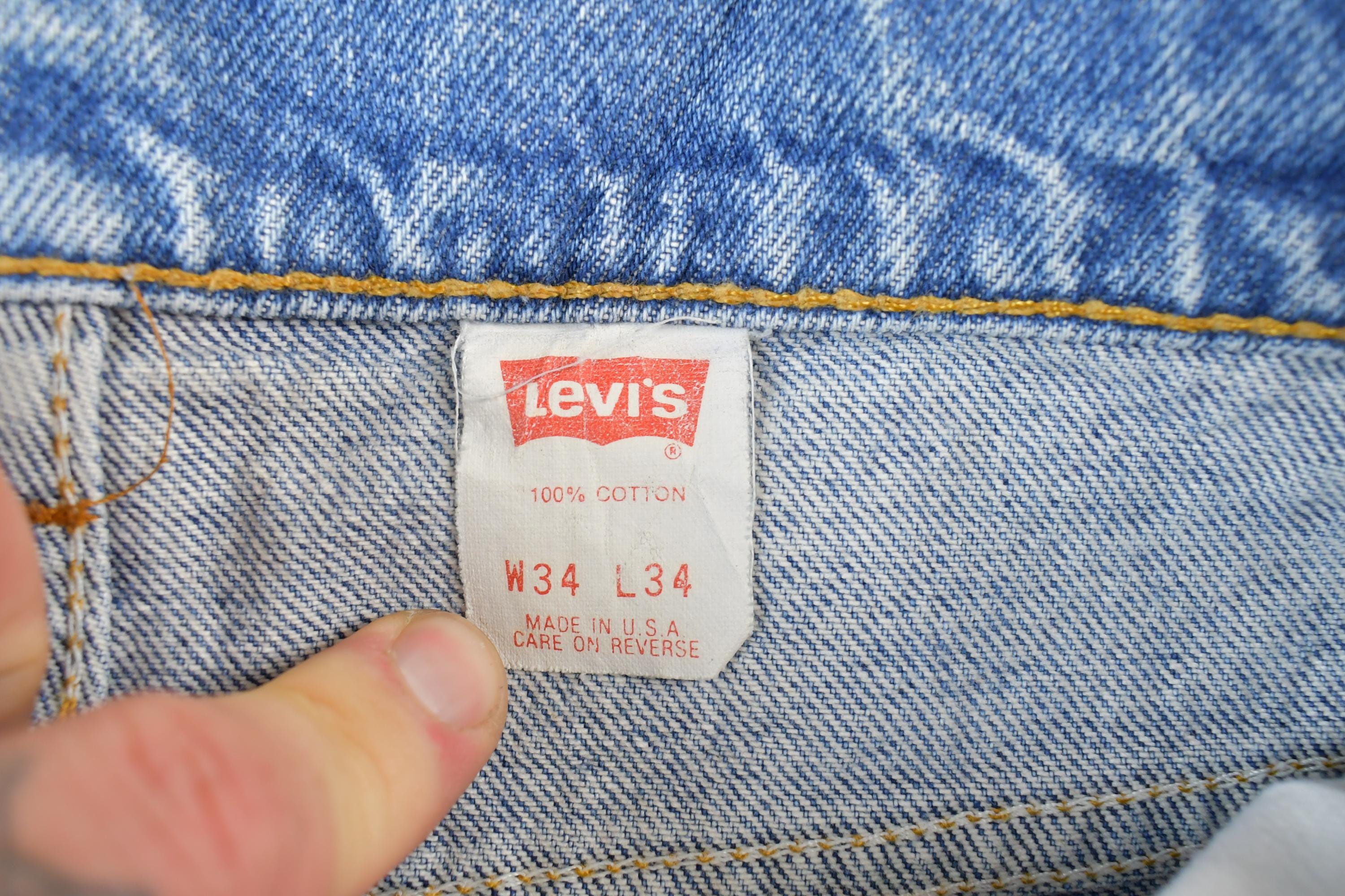 Vintage 1990s Levi Strauss 517 Orange Tab Denim Jeans Size 34x34