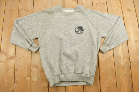 Vintage 1980s Penmans Qian Kun Qigong Sweatshirt / 80s Crewneck / Made In Canada / Streetwear / Blank / Grey