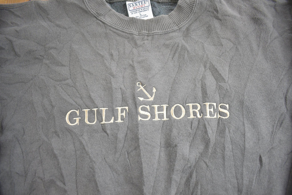 Vintage 1990s Gulf Shores Embroidered Souvenir Travel Crewneck Sweatshirt Made In USA