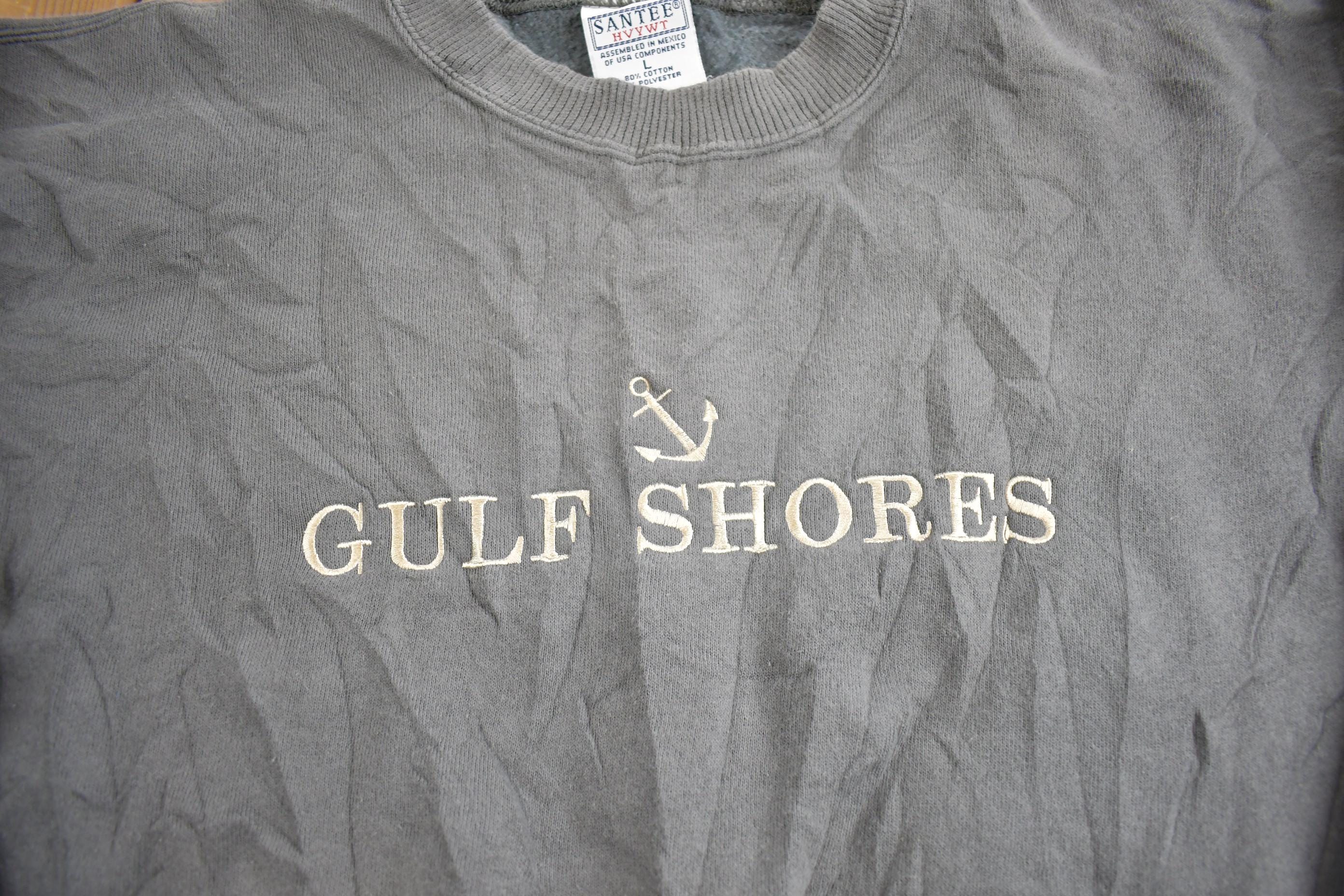 Vintage 1990s Gulf Shores Embroidered Souvenir Travel Crewneck Sweatshirt Made In USA