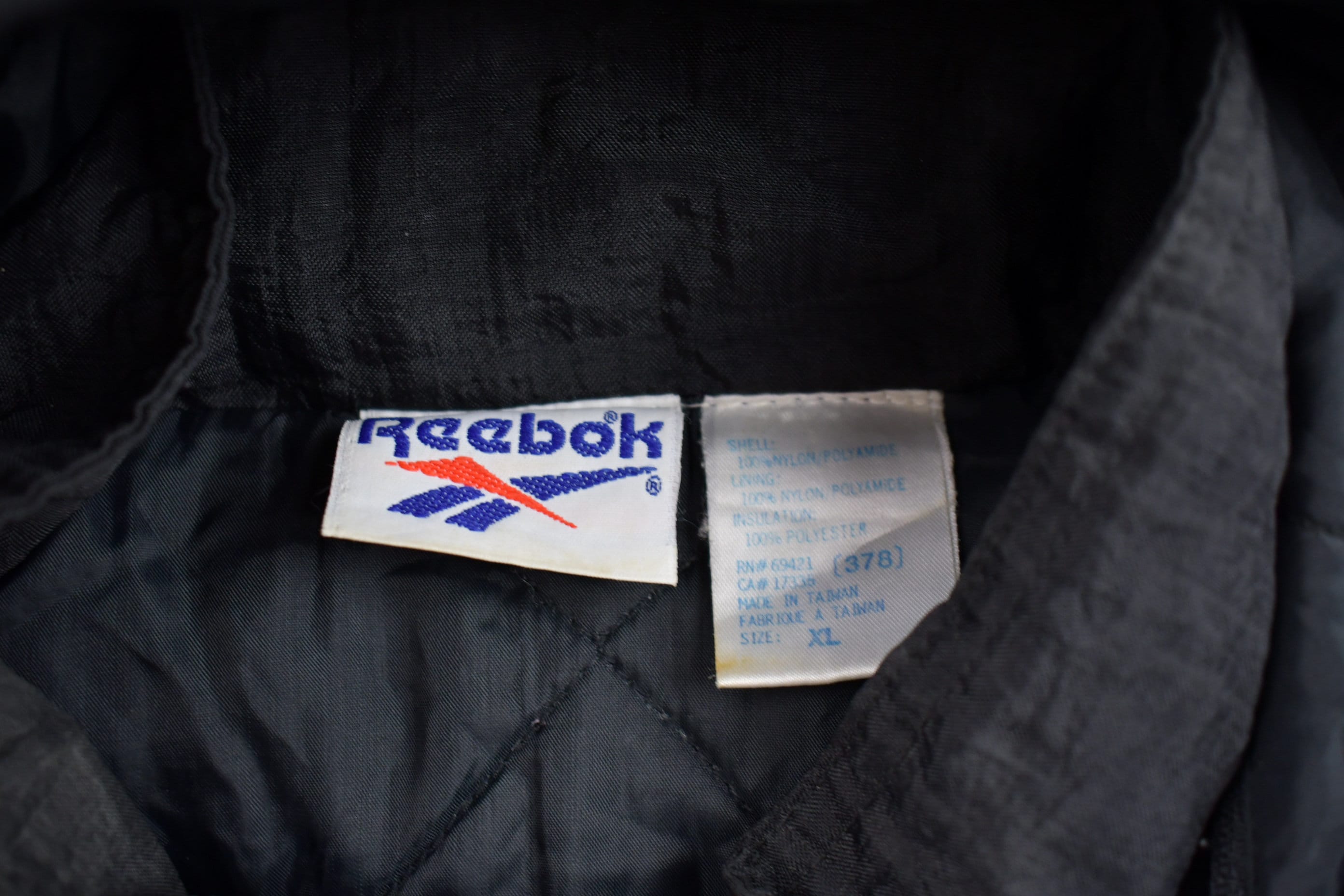 Vintage 1990s Reebok Embroidered Puffer Jacket
