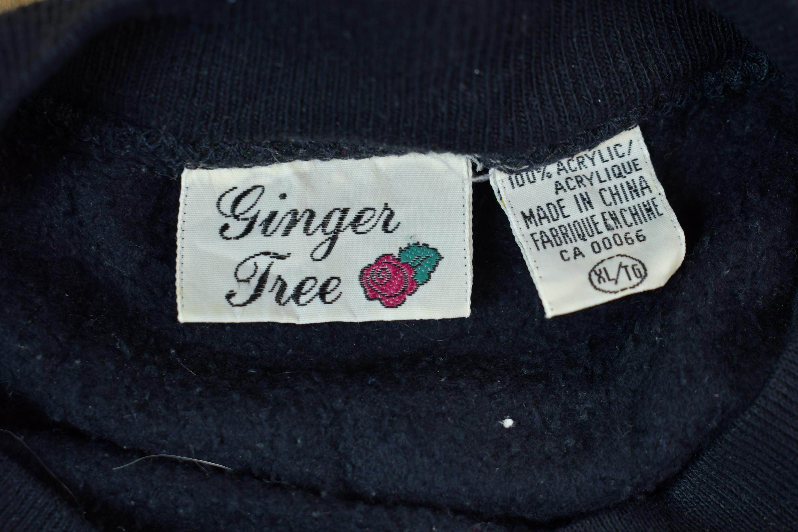 Vintage 1990s Ginger Tree Floral Knit Crewneck Sweater