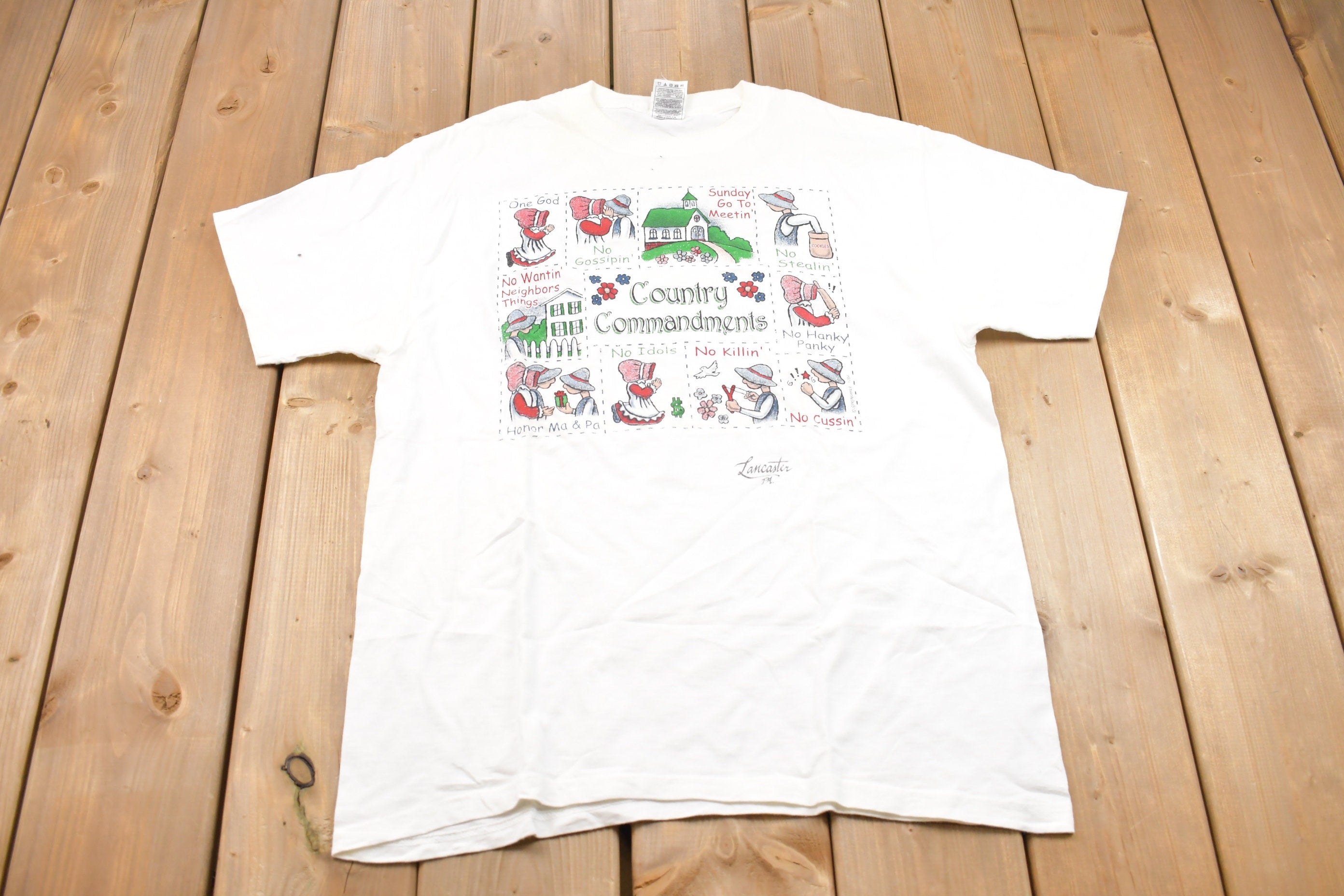 Vintage 1990s country Commandments Graphic T-Shirt