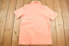 Vintage 1980s Blank Pink Womens Button Up Short Sleeve Shirt