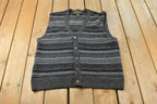 Vintage 1990s Croft & Barrow Abstract Knit Cardigan Sweater Vest Men's XL Tall