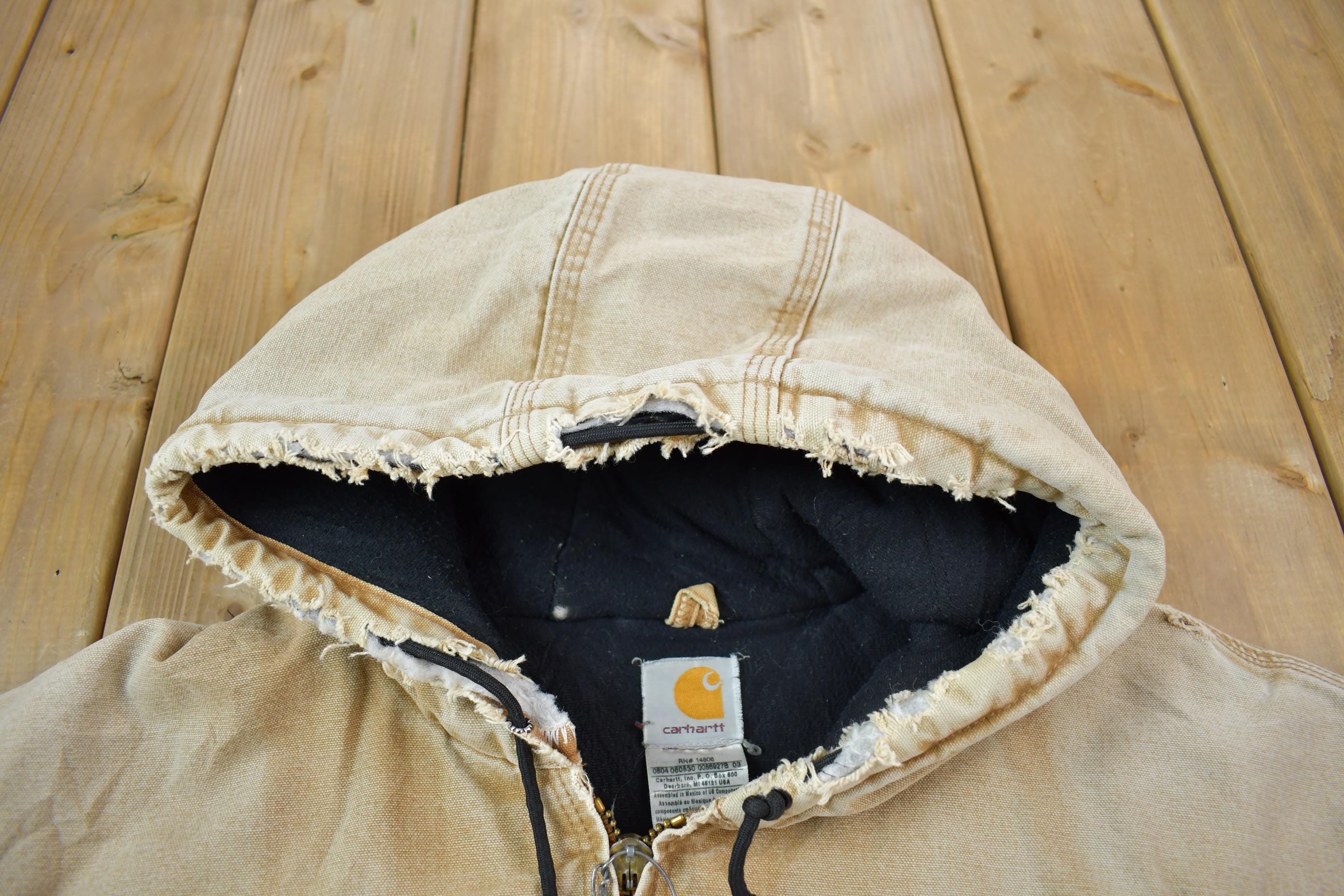 Vintage 1990s Distressed Carhartt Beige Active Jac Jacket Size 3XL  Distressed  Beige  Vintage Workwear