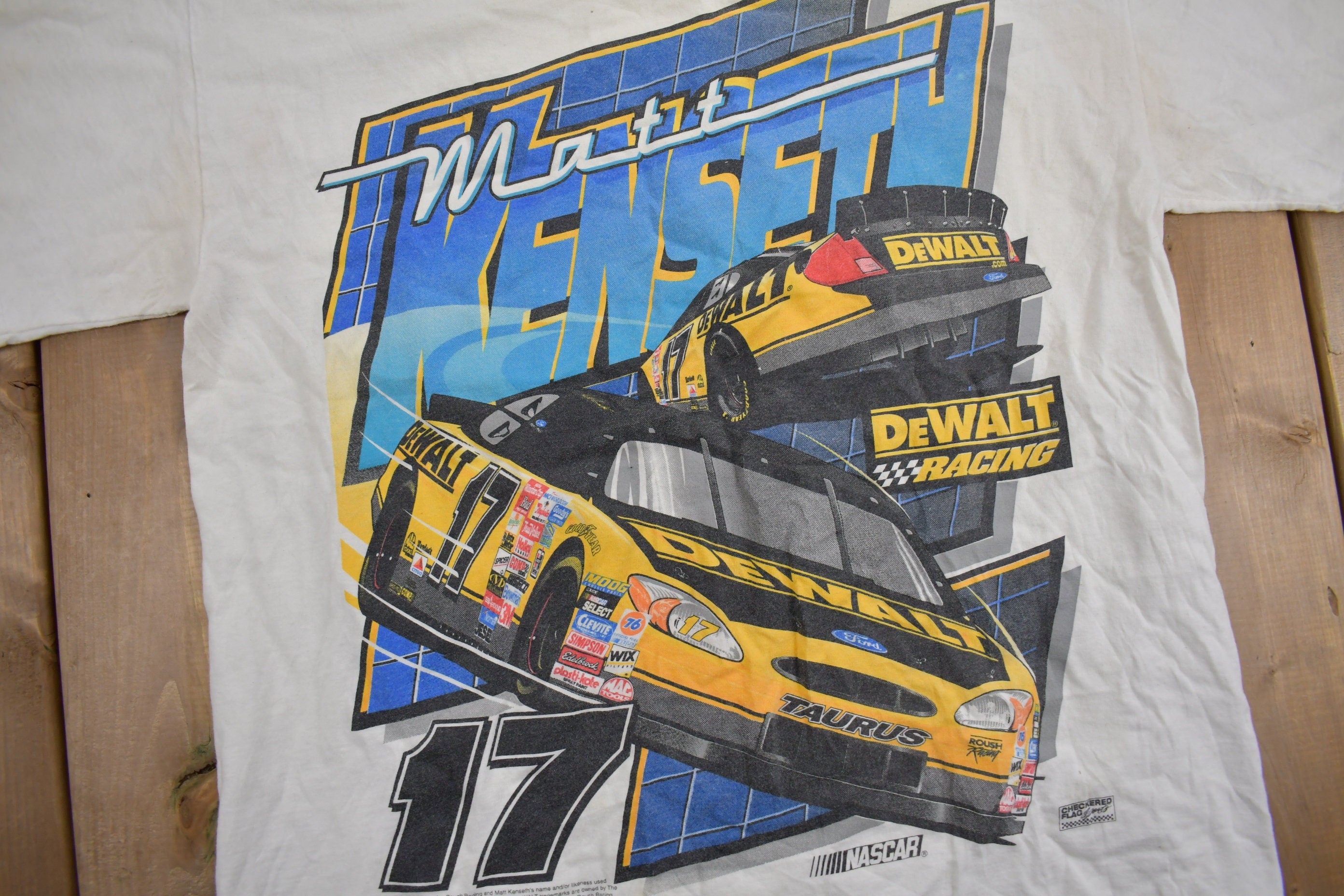 Vintage 1990s Matt Kenseth NASCAR Dewalt Racing T-Shirt