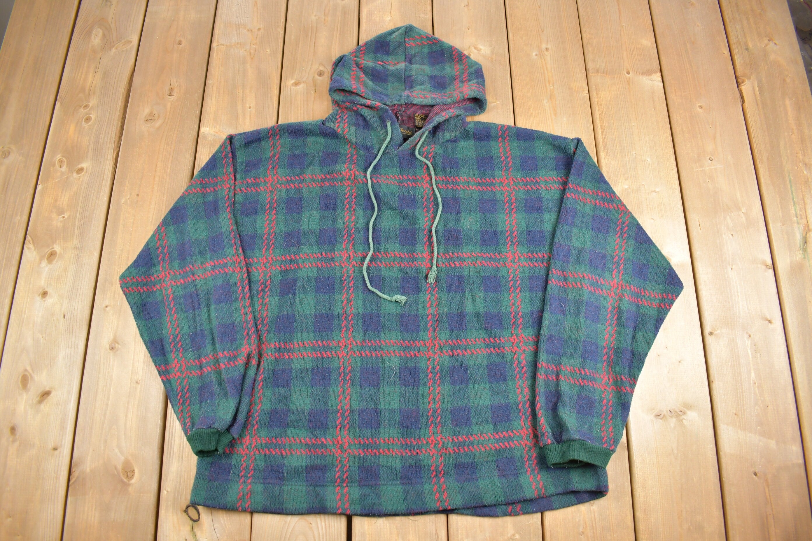 Vintage 1990s Micheal Gerald Fleece Plaid Hoodie