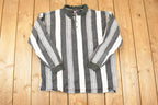 Vintage 1990s Faded Glory Horizontal Striped Button Up Shirt Mens L