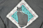 Vintage 1980s Lace Cat Collared Crewneck Sweatshirt Women's L