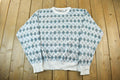 Vintage 1990s London Fog Knit Crewneck Sweater Men's XL / 90s Crewneck / Made In USA / Preppy / Abstract Pattern