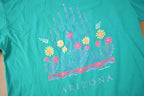 Vintage 1990s Arizona Flower Theme Souvenir Travel T Shirt Made In USA