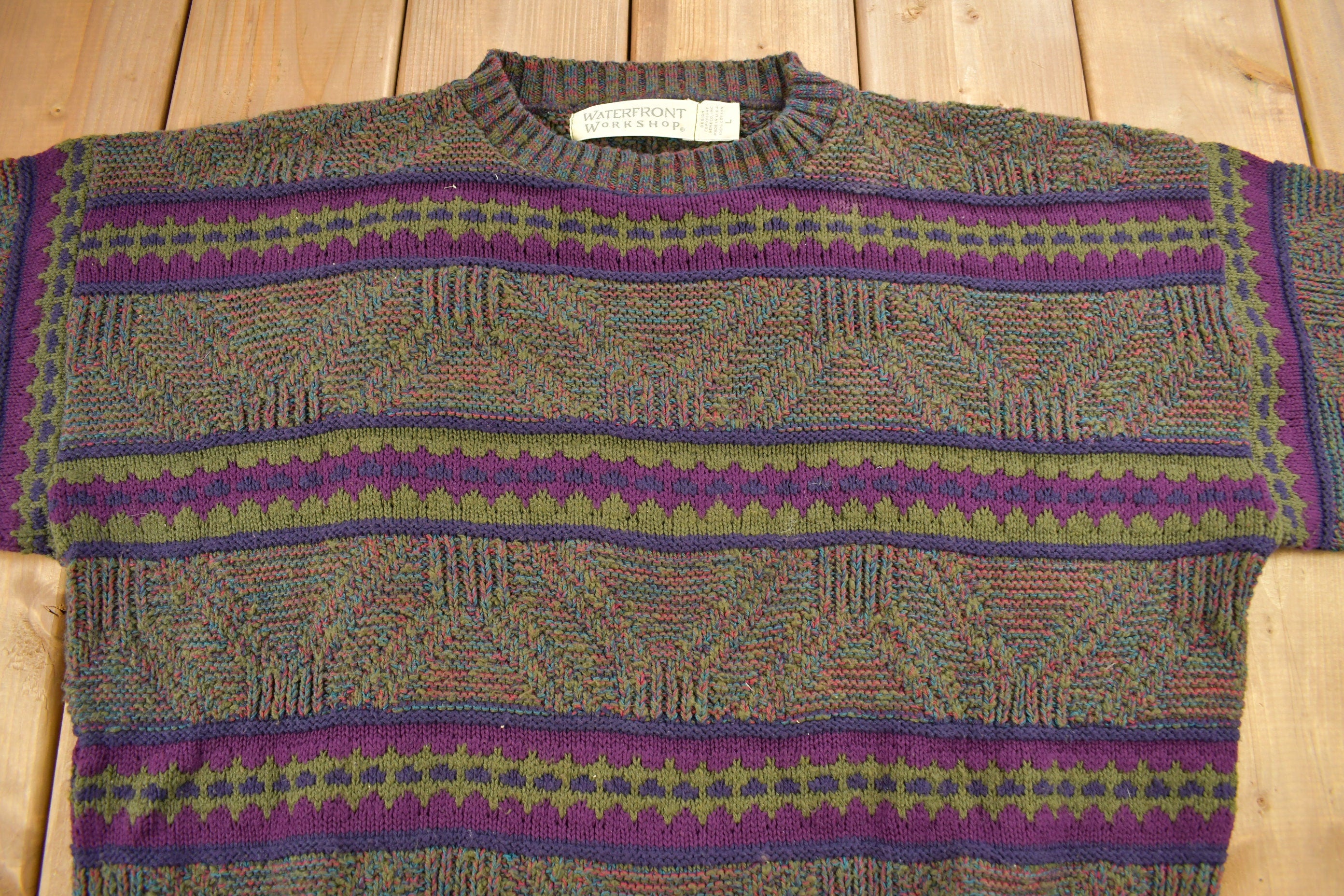 Vintage 1990s Water Front Workshop Knitted Crewneck Sweater
