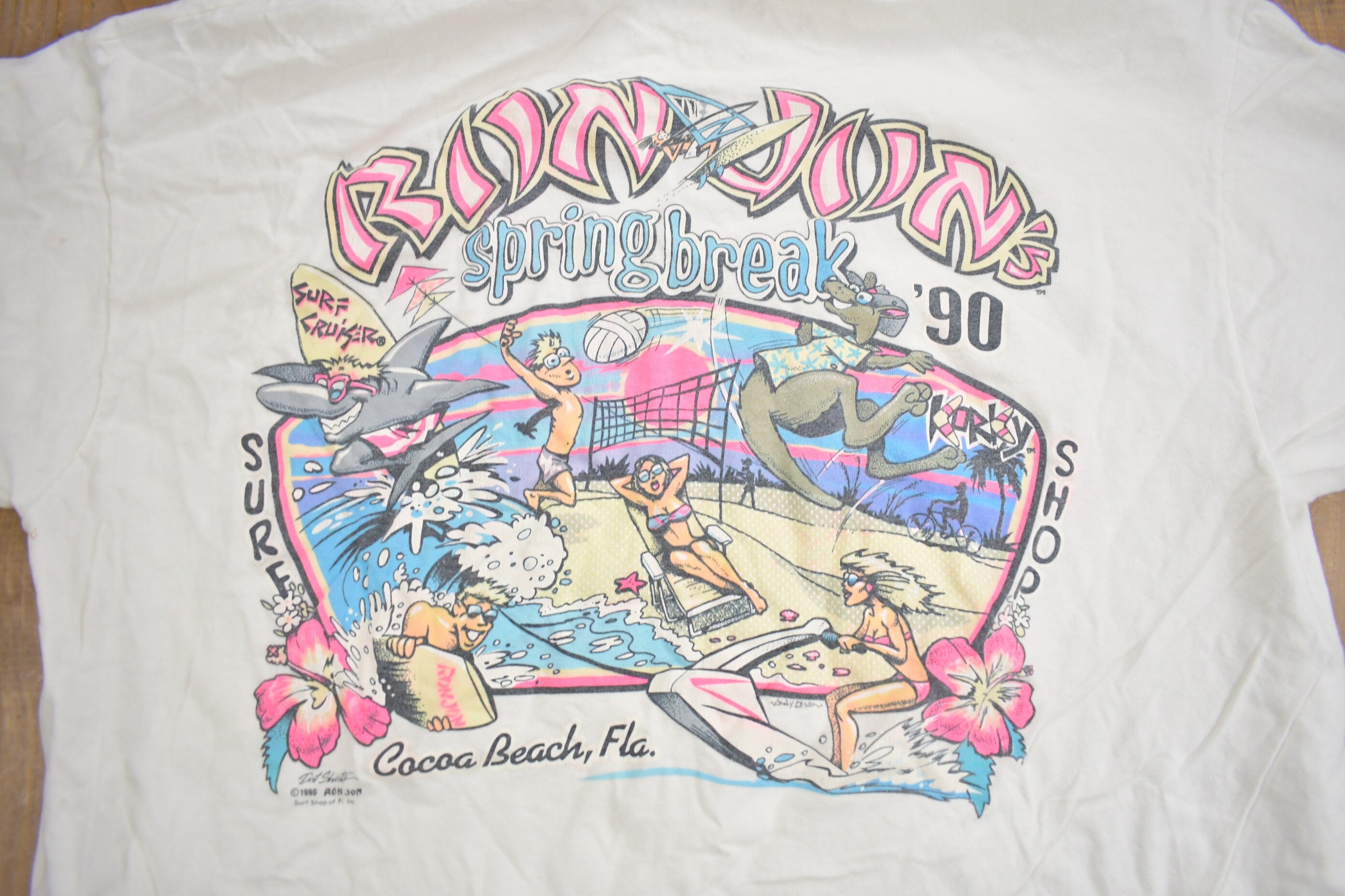 Vintage 1992 Ron Jon Surf Shop Spring Break Graphic T Shirt