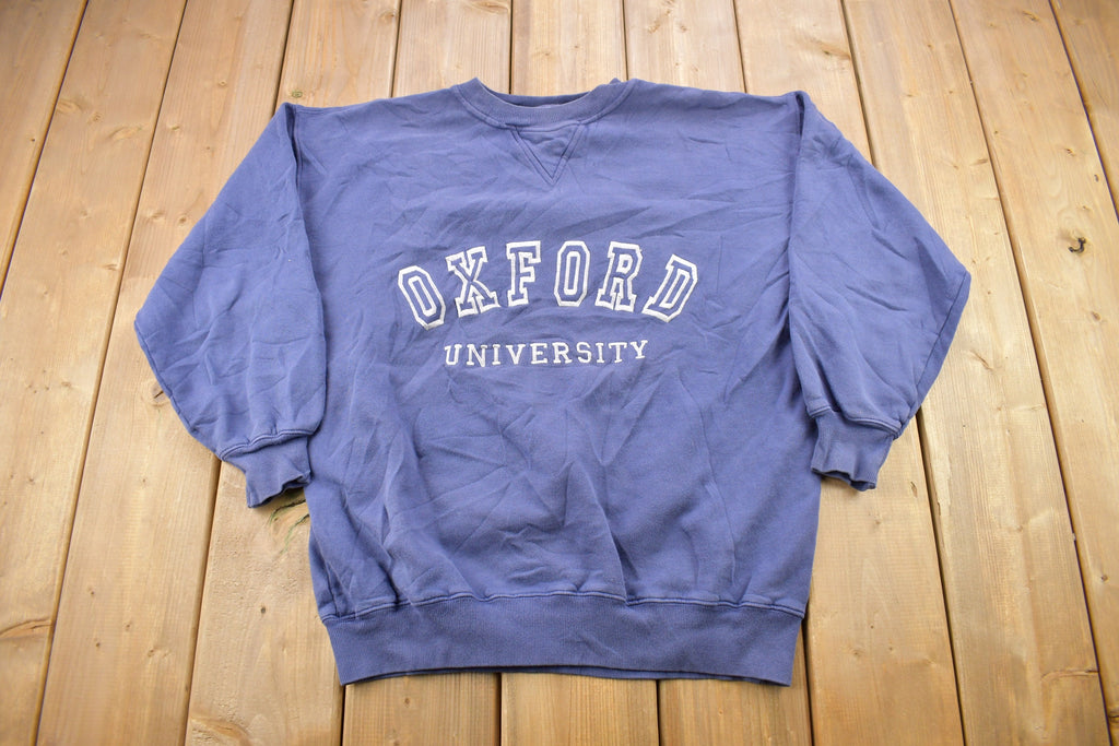 Vintage 1990s Oxford University Embroidered Collegiate Crewneck