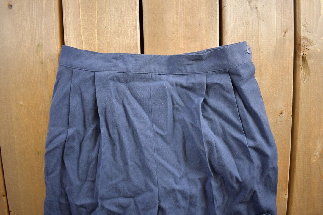 Vintage 1980s Paula Saker Blue Trousers Size 26x30