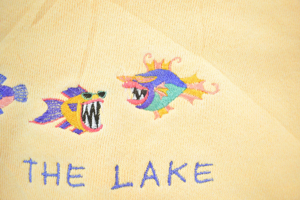 Vintage 1990s Cooler By The Lake Embroidered Fish Crewneck