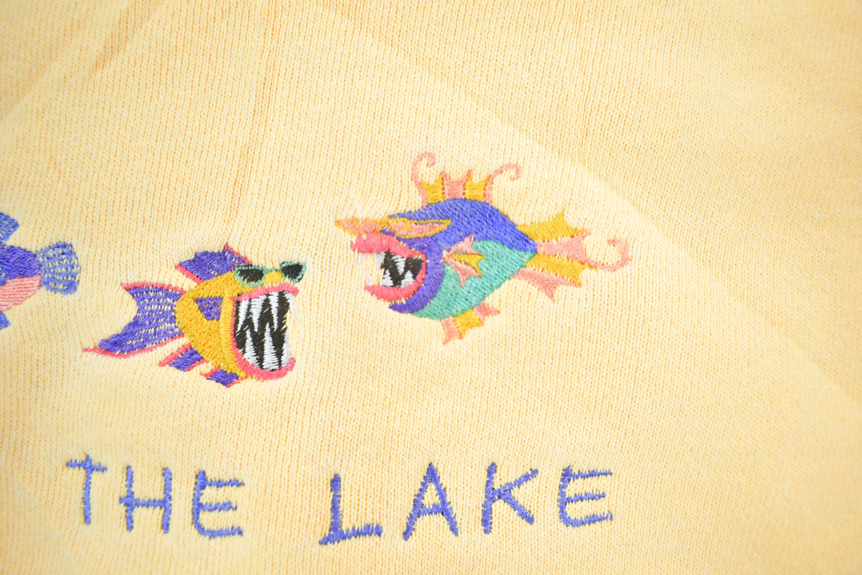 Vintage 1990s Cooler By The Lake Embroidered Fish Crewneck