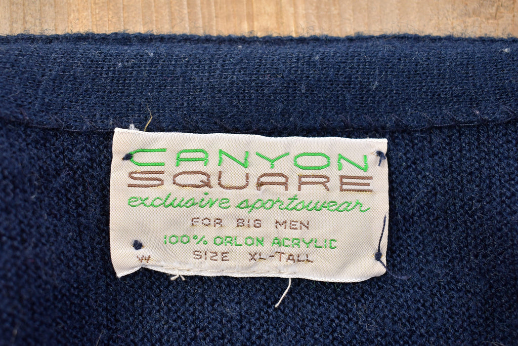 Vintage 1980s Canyon Square Knitted Cardigan Sweater