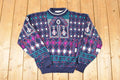 Vintage 1990s McGregor Abstract Print Knit Crewneck Sweater Men's M