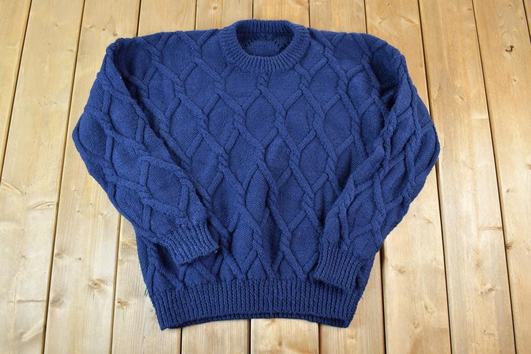 Vintage 1990s Cable Knit Crewneck Sweater