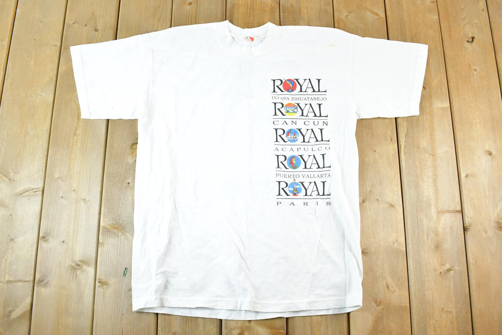 Vintage 1990s Royal Cruises The World Of Vacations Souvenir T-Shirt Mens L